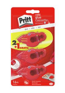 Lijmroller Pritt navulcassette permanent 2+1 gratis blister