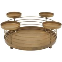 H&S Collection kaarsenhouder advent goudkleurig 32 cm | 2 stuks