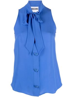 Moschino blouse à col lavallière - Bleu