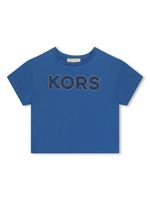 Michael Kors Kids t-shirt en coton biologique à logo appliqué - Bleu