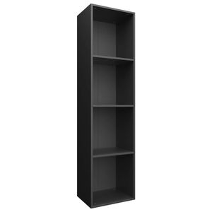 The Living Store Boekenkast - 36x30x143 cm - Zwart - Bewerkt hout