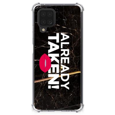 Samsung Galaxy A12 Telefoonhoesje met tekst Already Taken Black Samsung Galaxy A12 Telefoonhoesje met tekst Already Taken Black