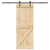 Schuifdeur met beslag 85x210 cm massief grenenhout