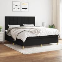 Boxspring met matras stof zwart 180x200 cm