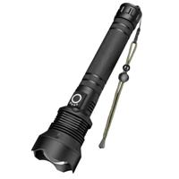 Survival zaklamp - zwart - aluminium - oplaadbaar - noodpakket - preppen