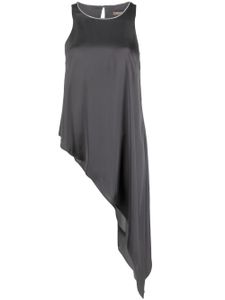 Peserico blouse sans manches à ourlet asymétrique - Gris