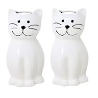 Waterverdamper - 2x - kat - wit - kinderkamer - 17 cm - luchtbevochtiger