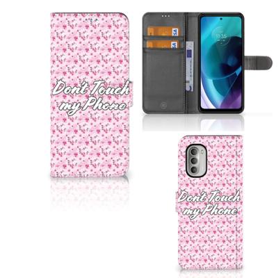 Motorola Moto G51 5G Portemonnee Hoesje Flowers Pink DTMP Motorola Moto G51 5G Portemonnee Hoesje Flowers Pink DTMP