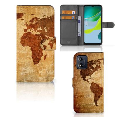 Motorola Moto E13 4G | Flip Cover | Wereldkaart
