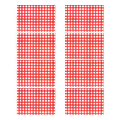 Bellatio Design Tafel Placemats - 8x - Bistro print - rood/wit geblokt - 43 x 28 cm - pvc Bellatio Design Tafel Placemats - 8x - Bistro print - rood/wit geblokt - 43 x 28 cm - pvc