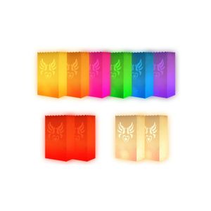 Candle bags - 20x - hartjes kleurenmix - brandvertragend papier - 26 cm