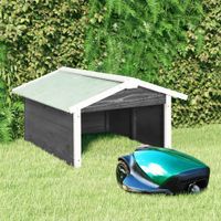 VidaXL Overkapping voor grasmaaier 72x87x50 cm vurenhout grijs en wit