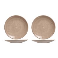 2x stuks ontbijt/dessert bordjes Turbolino beige/bruin 22 cm