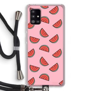 Watermeloen: Samsung Galaxy A51 5G Transparant Hoesje met koord