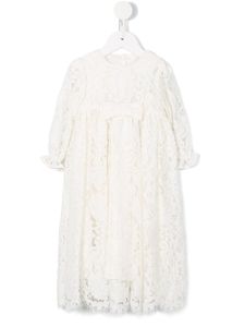 Dolce & Gabbana Kids robe longue en dentelle - Blanc