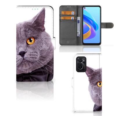 OPPO A76 | A96 | Telefoonhoesje | Met pasjeshouder | Kat