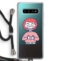 Hartje: Samsung Galaxy S10 Plus Transparant Hoesje met koord Hartje: Samsung Galaxy S10 Plus Transparant Hoesje met koord
