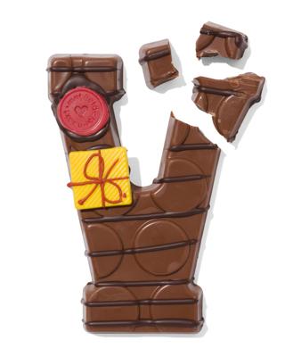 051 Handgedecoreerde Chocoladeletter Melk V 180g