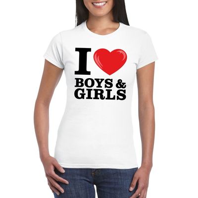 I love boys & girls t-shirt wit dames
