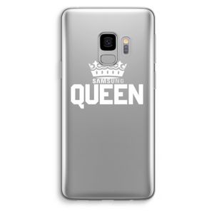 Queen zwart: Samsung Galaxy S9 Transparant Hoesje
