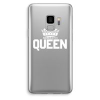 Queen zwart: Samsung Galaxy S9 Transparant Hoesje