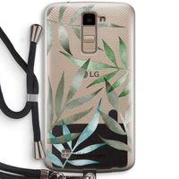 Tropical watercolor leaves: LG K10 (2016) Transparant Hoesje met koord