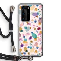 Terrazzo Memphis Pink: Huawei P40 Pro Transparant Hoesje met koord