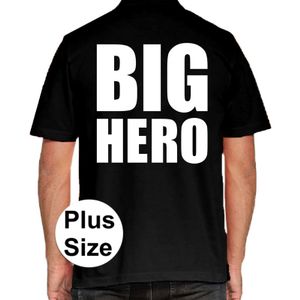 Zwart plus size BIG Hero polo t-shirt voor heren 4XL  -