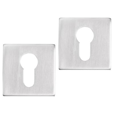 Differnz | Rozet met Cilindergat | Mat Chroom | Vierkant | 52x52mm