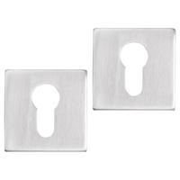 Differnz | Rozet met Cilindergat | Mat Chroom | Vierkant | 52x52mm