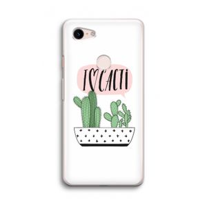 I love cacti: Google Pixel 3 Transparant Hoesje