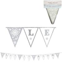 Vlaggenlijn Let it Snow textiel 3 m | 12 stuks