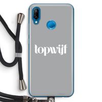 Topwijf Grijs Wit: Huawei P20 Lite Transparant Hoesje met koord