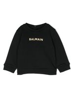 Balmain Kids sweat en coton à logo imprimé - Noir