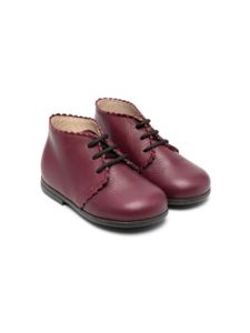 Pèpè scalloped edge lace-up boots - Violet