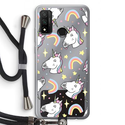 Rainbow Unicorn: Huawei P Smart (2020) Transparant Hoesje met koord
