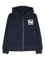 DSQUARED2 KIDS hoodie à patch logo - Bleu