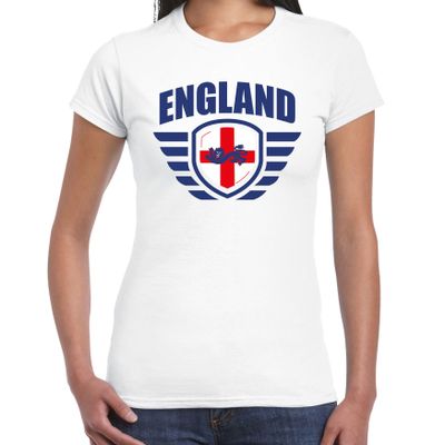 England landen / voetbal t-shirt wit dames - EK / WK voetbal England landen / voetbal t-shirt wit dames - EK / WK voetbal