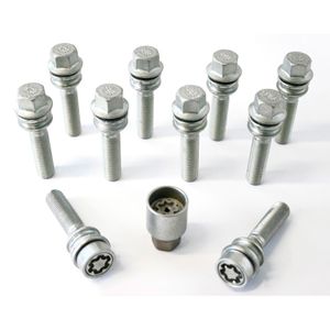 H&R Wielboutenset bolkonisch met bewegende ring R14 M14x1.50 - Lengte 43mm - 10 stuks (bv. Porsche, HR1454307SET