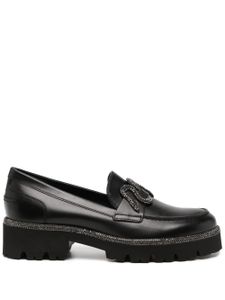 René Caovilla mocassins Morgana 40 mm en cuir - Noir