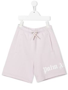 Palm Angels Kids short de sport à logo imprimé - Violet