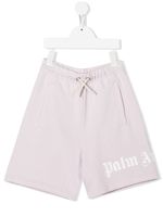 Palm Angels Kids short de sport à logo imprimé - Violet