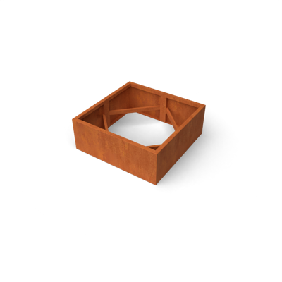Artesa Rechthoekige plantenbak cortenstaal L80 x B80 x H30 cm zonder bodem - Geroba