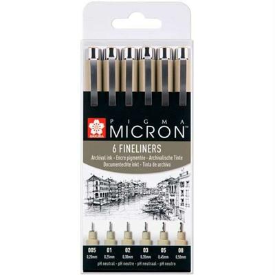 Set Viltstiften Talens Sakura Pigma Micron Fineliner Zwart