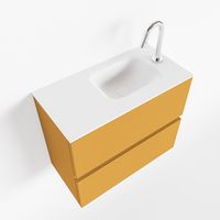 Toiletmeubel Mondiaz Ada | 60 cm | Meubelkleur Ocher | Lex wastafel Talc Rechts | 1 kraangat