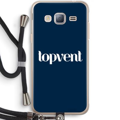 Topvent Navy: Samsung Galaxy J3 (2016) Transparant Hoesje met koord