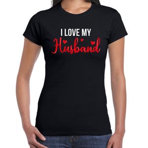 I love my husband valentijn t-shirt zwart voor dames