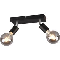 LED Plafondspot - Trion Zuncka - E27 Fitting - 2-lichts - Rechthoek - Mat Zwart - Aluminium - thumbnail