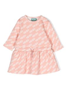 Kenzo Kids robe évasée à logo imprimé - Rose