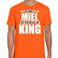 Naam cadeau t-shirt - my name is Miel - but you can call me King - oranje - heren - koningsdag